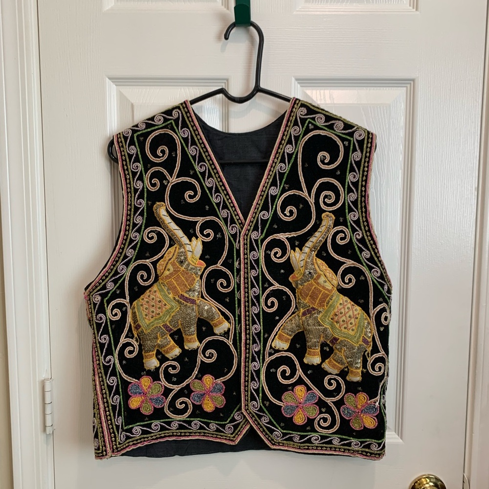 Embroidered Elephant Vest